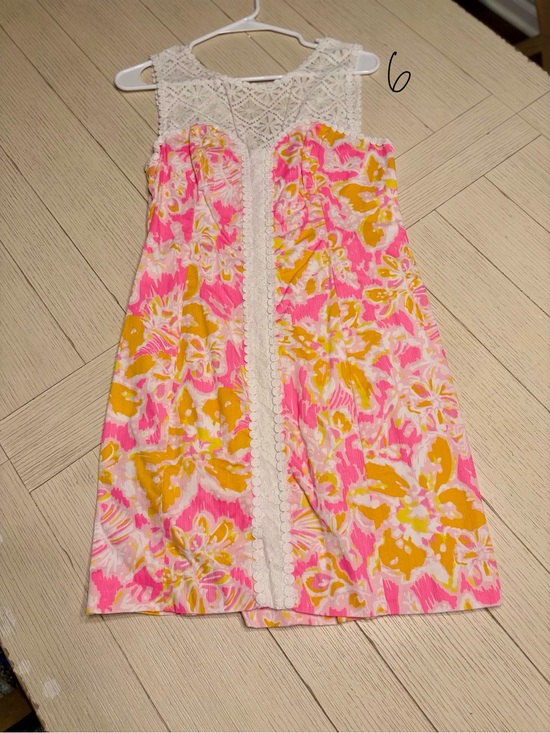 Lilly Pulitzer Dresses & Skirts - Lilly Pulitzer Pink & Yellow Floral Lace-Yoke Sundress